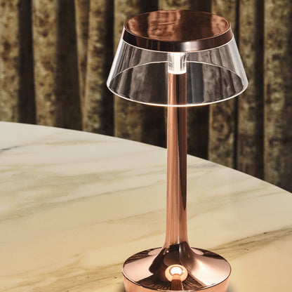 Bon Jour Unplugged Portable Lamp by Flos - Copper / Transparent Crown