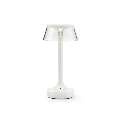 Bon Jour Unplugged Portable Lamp by Flos - Almost White / Transparent Crown