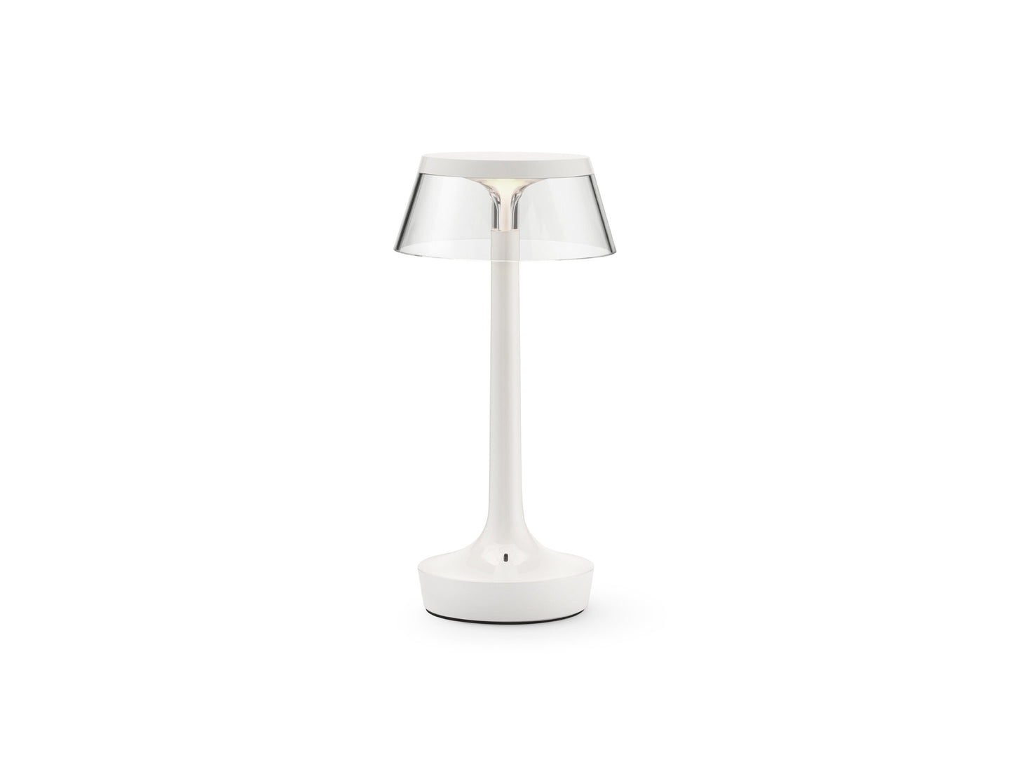 Bon Jour Unplugged Portable Lamp by Flos - Almost White / Transparent Crown