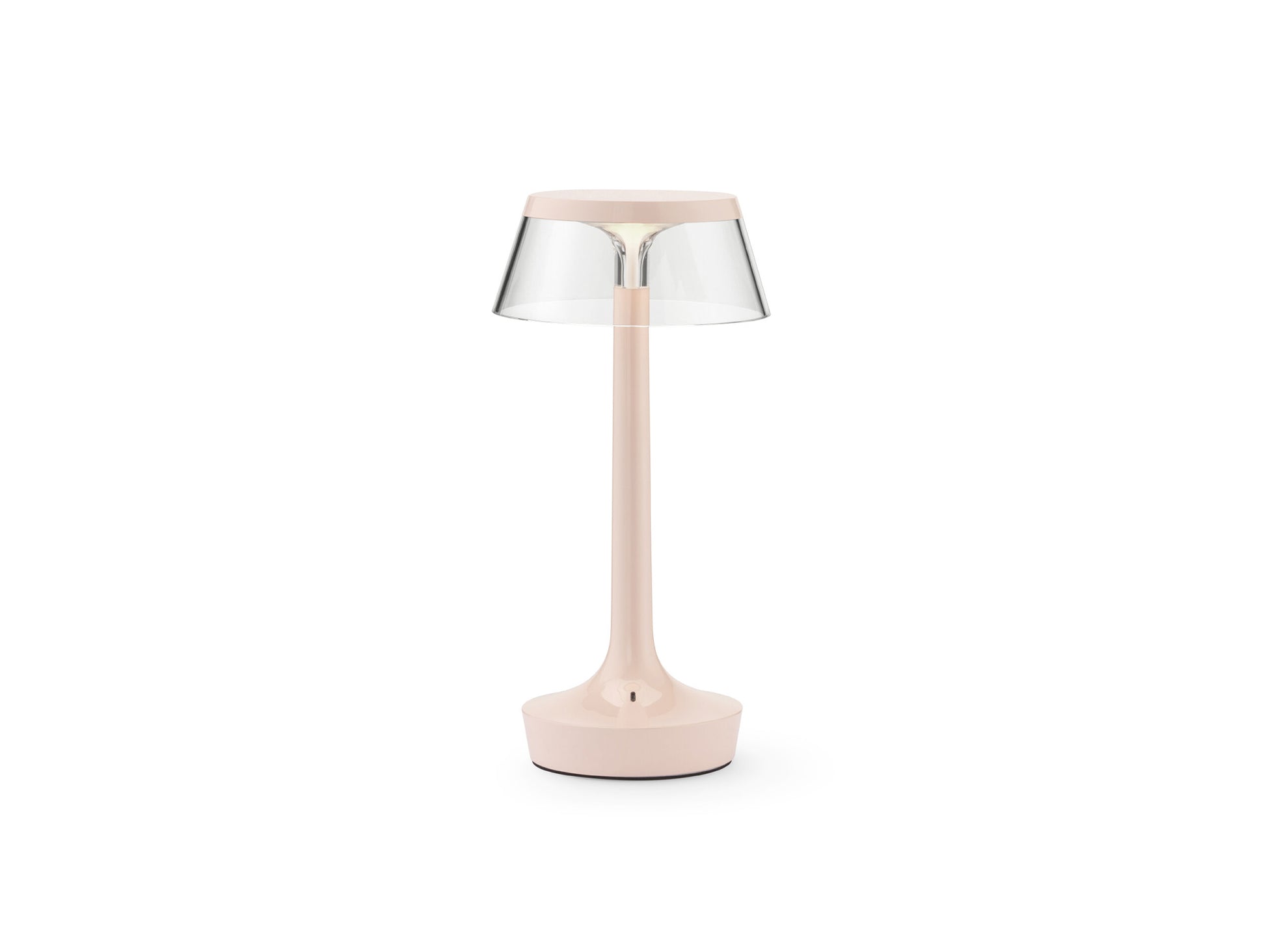 Bon Jour Unplugged Portable Lamp by Flos - French Rose / Transparent Crown