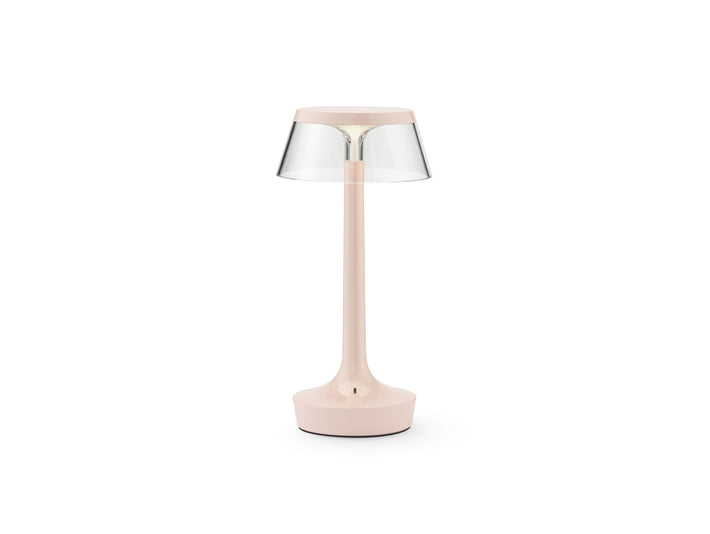 Bon Jour Unplugged Portable Lamp by Flos - French Rose / Transparent Crown