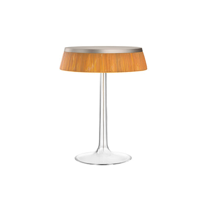 Bon Jour Table Lamp by Flos - Rattan / Matte Chrome