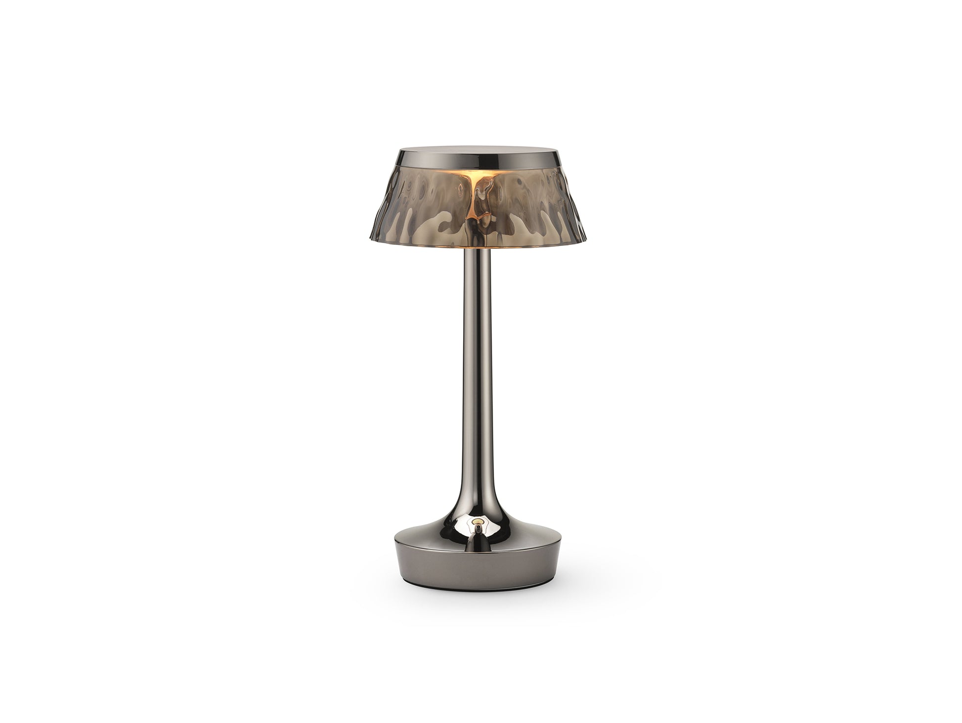 Bon Jour Unplugged Portable Lamp by Flos - Black Chrome / Fumée Crown