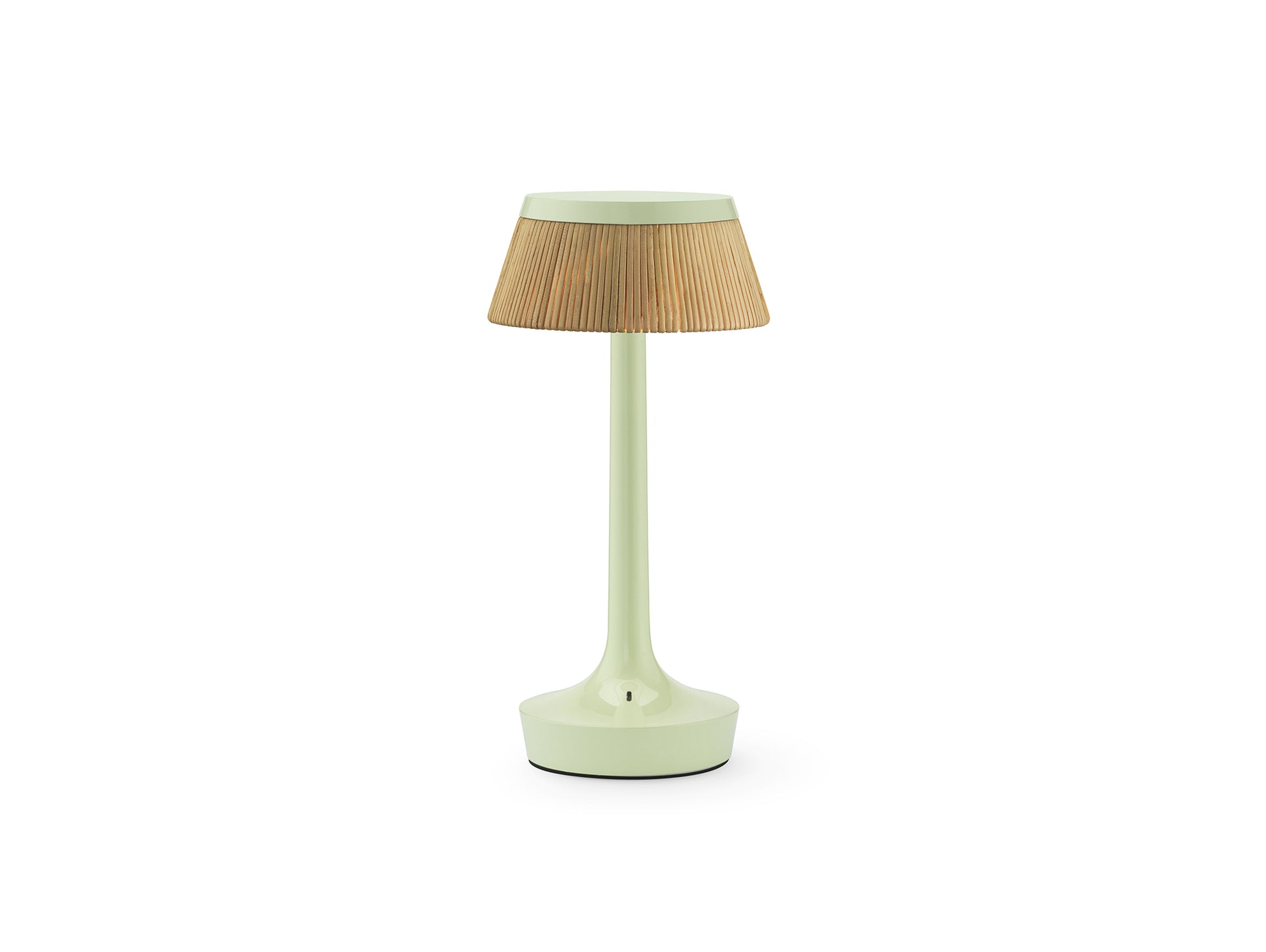 Bon Jour Unplugged Portable Lamp by Flos - Fresh Mint / Rattan Crown
