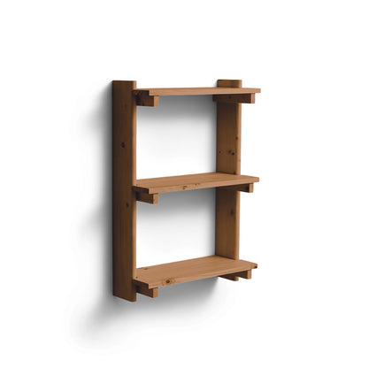 Beam Wall Shelf 3 by Form & Refine - Deep Brown Matt Lacquered Pine