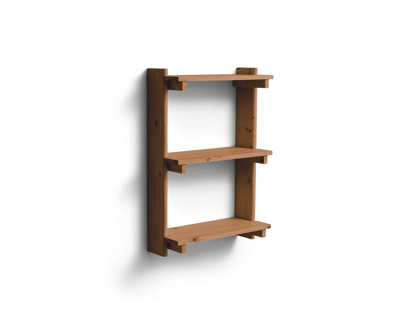 Beam Wall Shelf 3 by Form & Refine - Deep Brown Matt Lacquered Pine