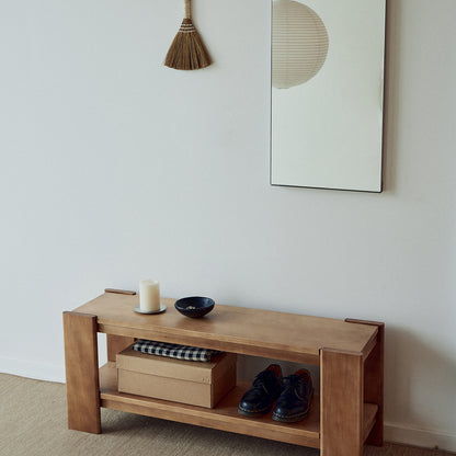 Beam Bench by Form & Refine - Deep Brown Matt Lacquered Pine