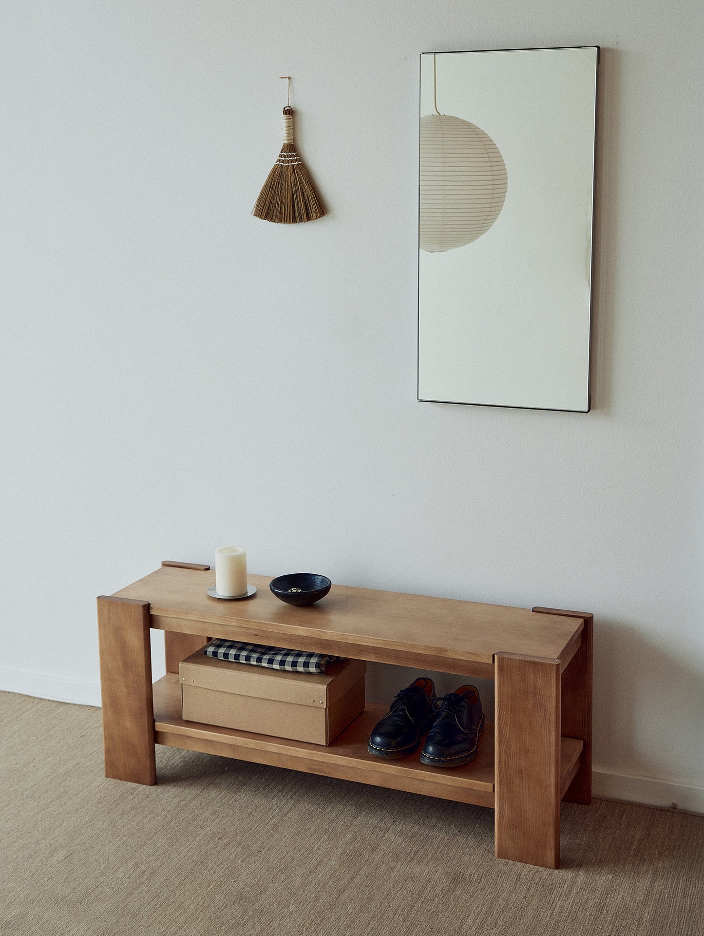 Beam Bench by Form & Refine - Deep Brown Matt Lacquered Pine