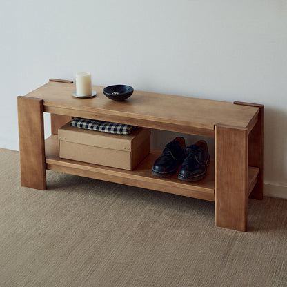 Beam Bench by Form & Refine - Deep Brown Matt Lacquered Pine