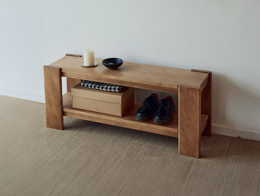 Beam Bench by Form & Refine - Deep Brown Matt Lacquered Pine