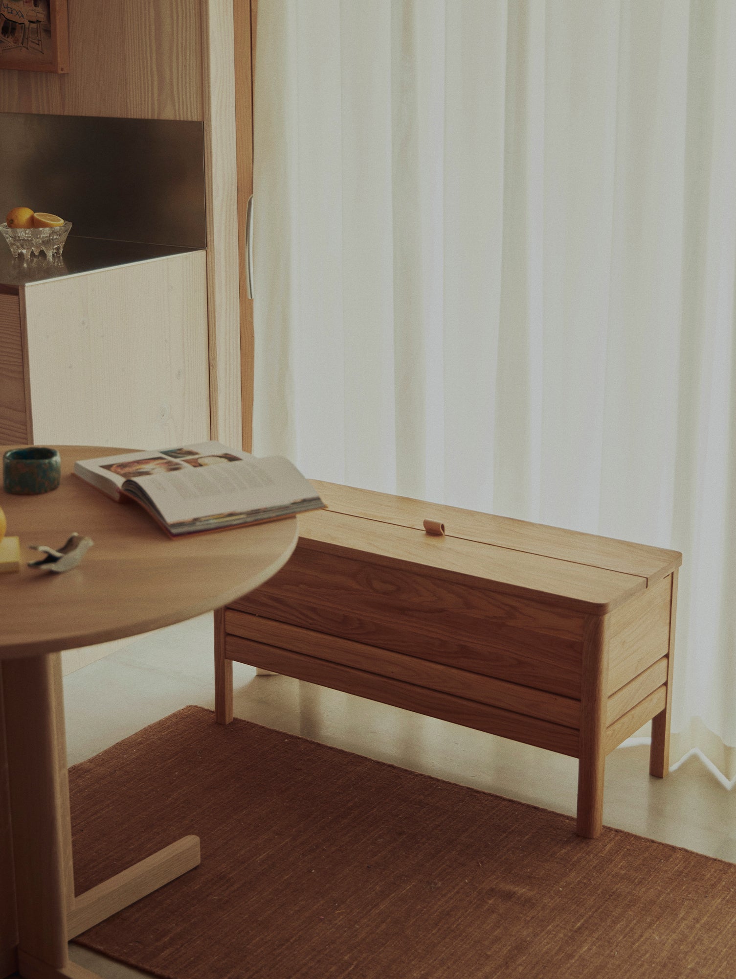 A Line Storage Bench 90 cm by Form & Refine - Oiled Oak