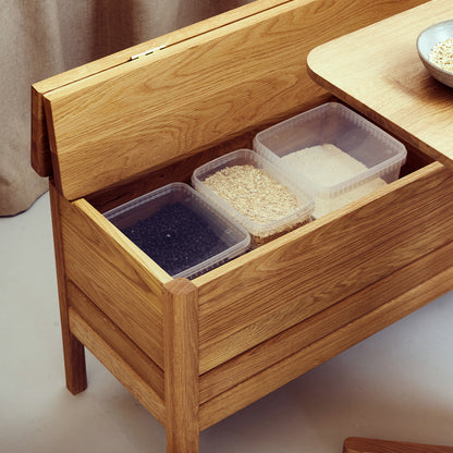 Form and Refine - A Line Storage Bench - Oiled Oak