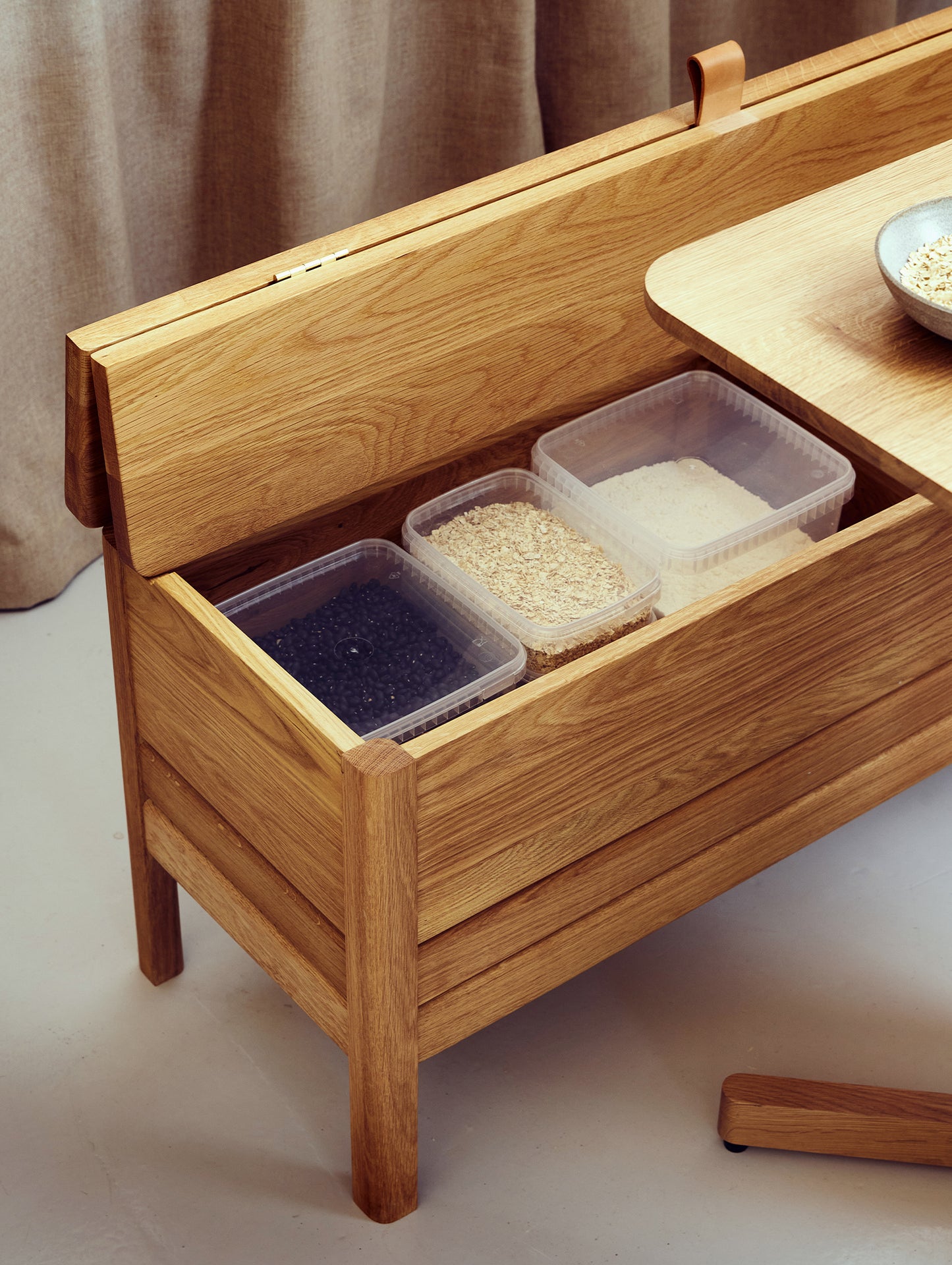 Form and Refine - A Line Storage Bench - Oiled Oak