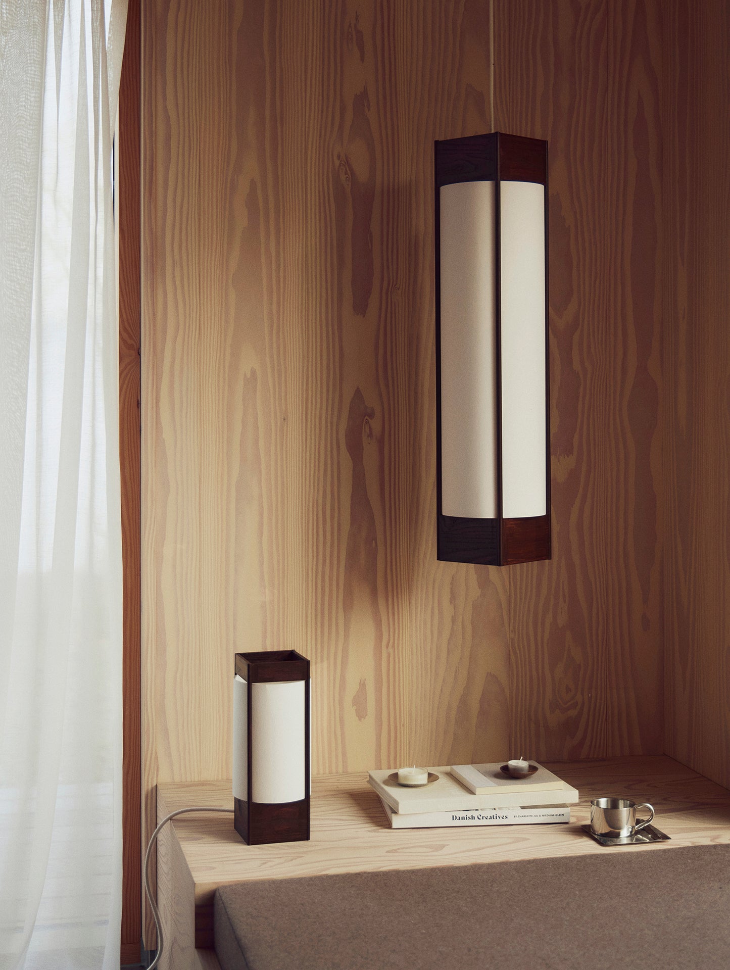 Andon Table Lamp by Form & Refine - Dark Brown Lacquered Ash