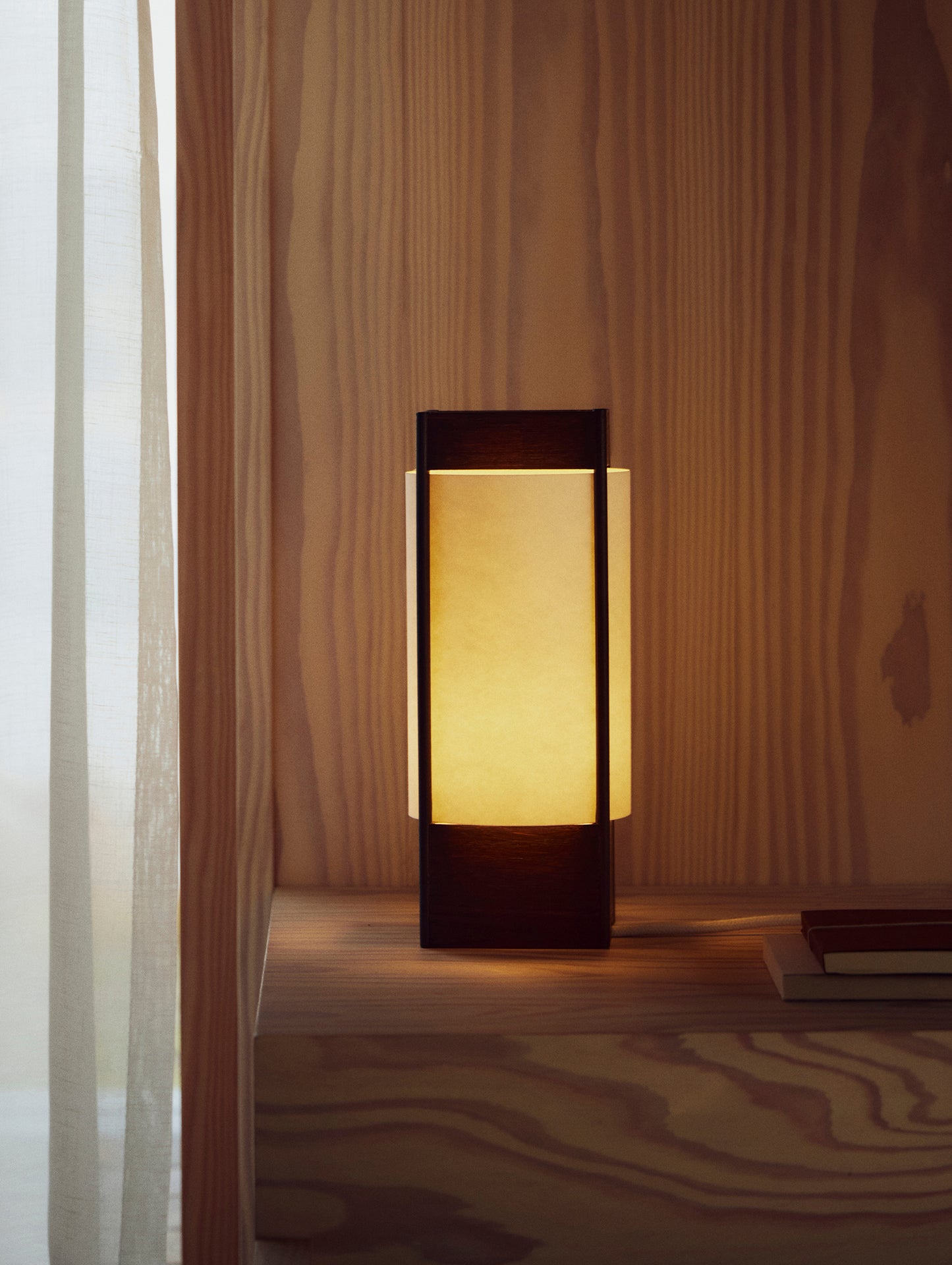 Andon Table Lamp by Form & Refine - Dark Brown Lacquered Ash