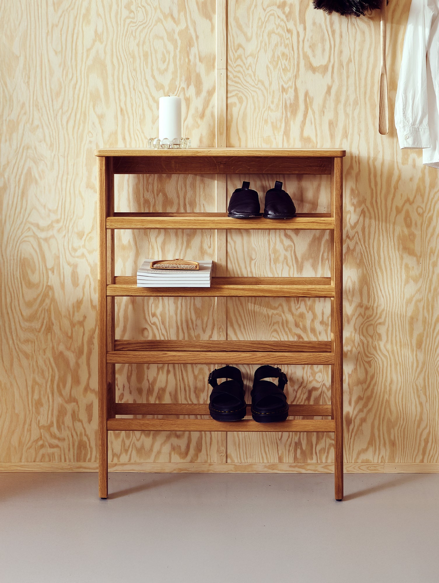 Stream Line Shoe Rack A Line Shoe Rack by Form and Refine – Really Well Made