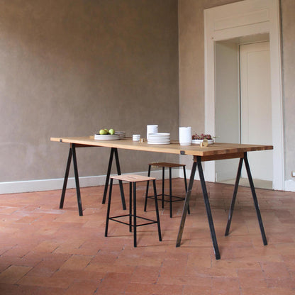 Adam Stool by Frama - Oak Top / Black Powder Coated Steel Frame