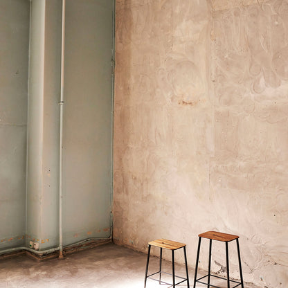 Adam Stool by Frama - Oak Top / Black Powder Coated Steel Frame