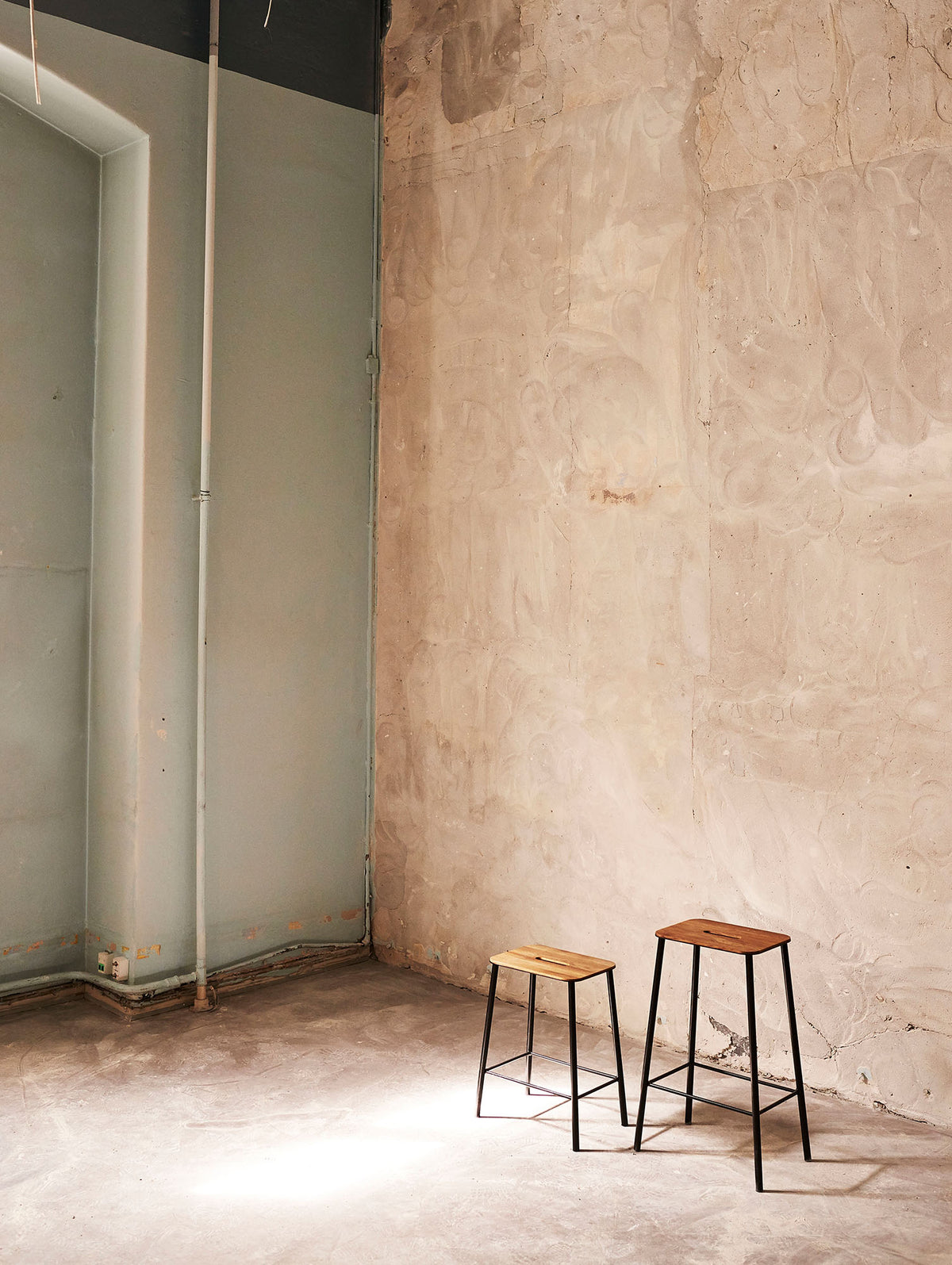 Adam Stool by Frama - Oak Top / Black Powder Coated Steel Frame