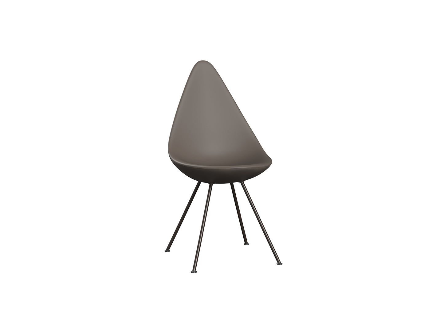 Drop Dining Chair Plastic (3110) by Fritz Hansen - Deep Clay / Brown Bronze Base