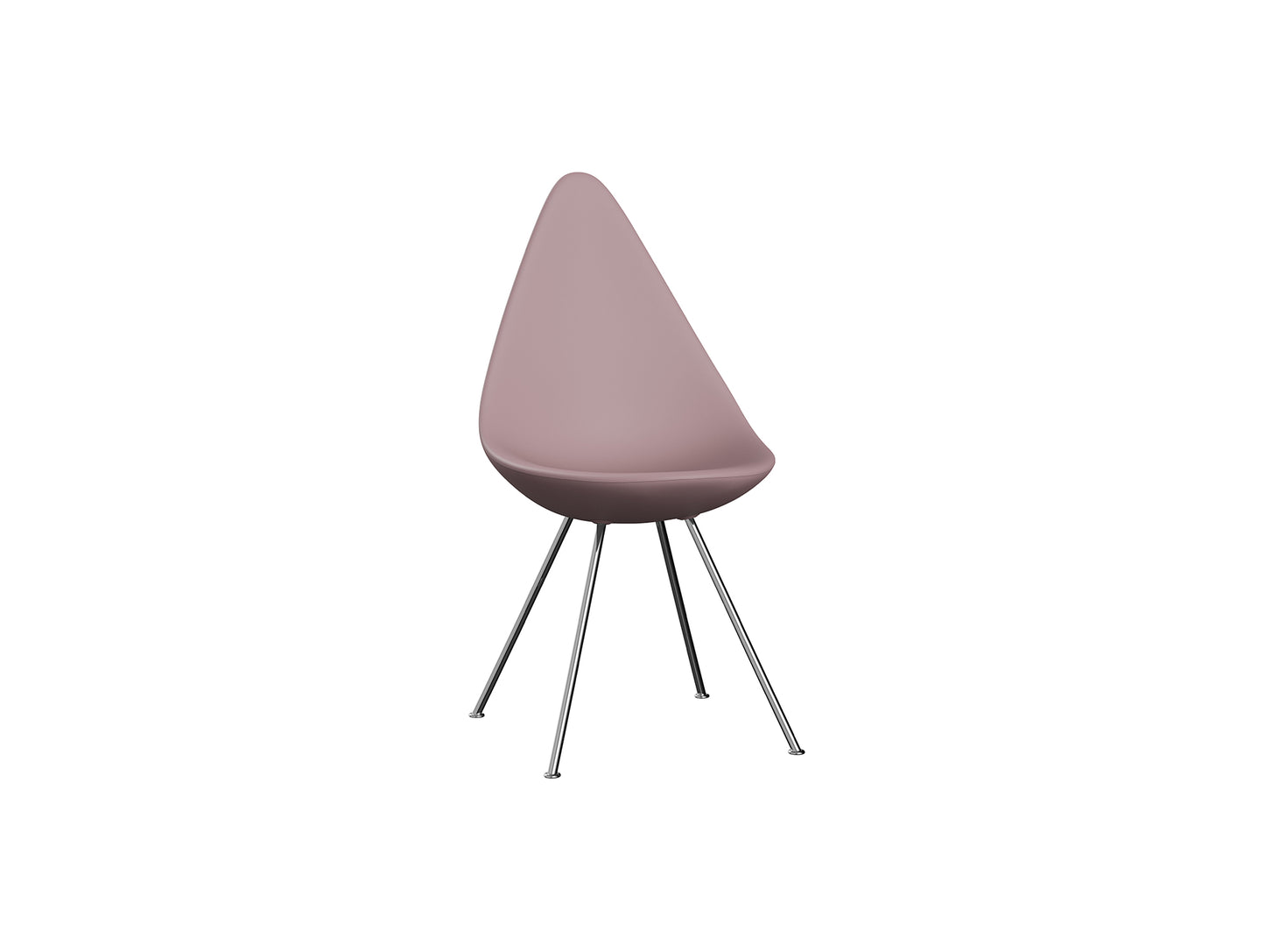 Drop Dining Chair Plastic (3110) by Fritz Hansen - Pale Rose / Chrome Base
