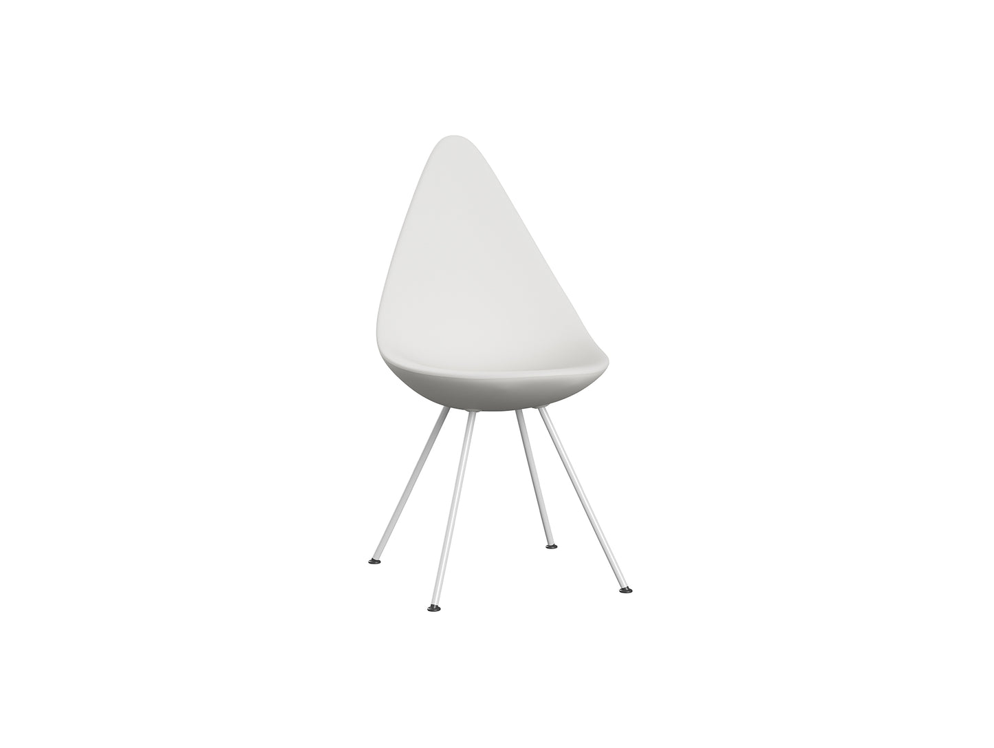 Drop Dining Chair Plastic (3110) by Fritz Hansen - White / White Base