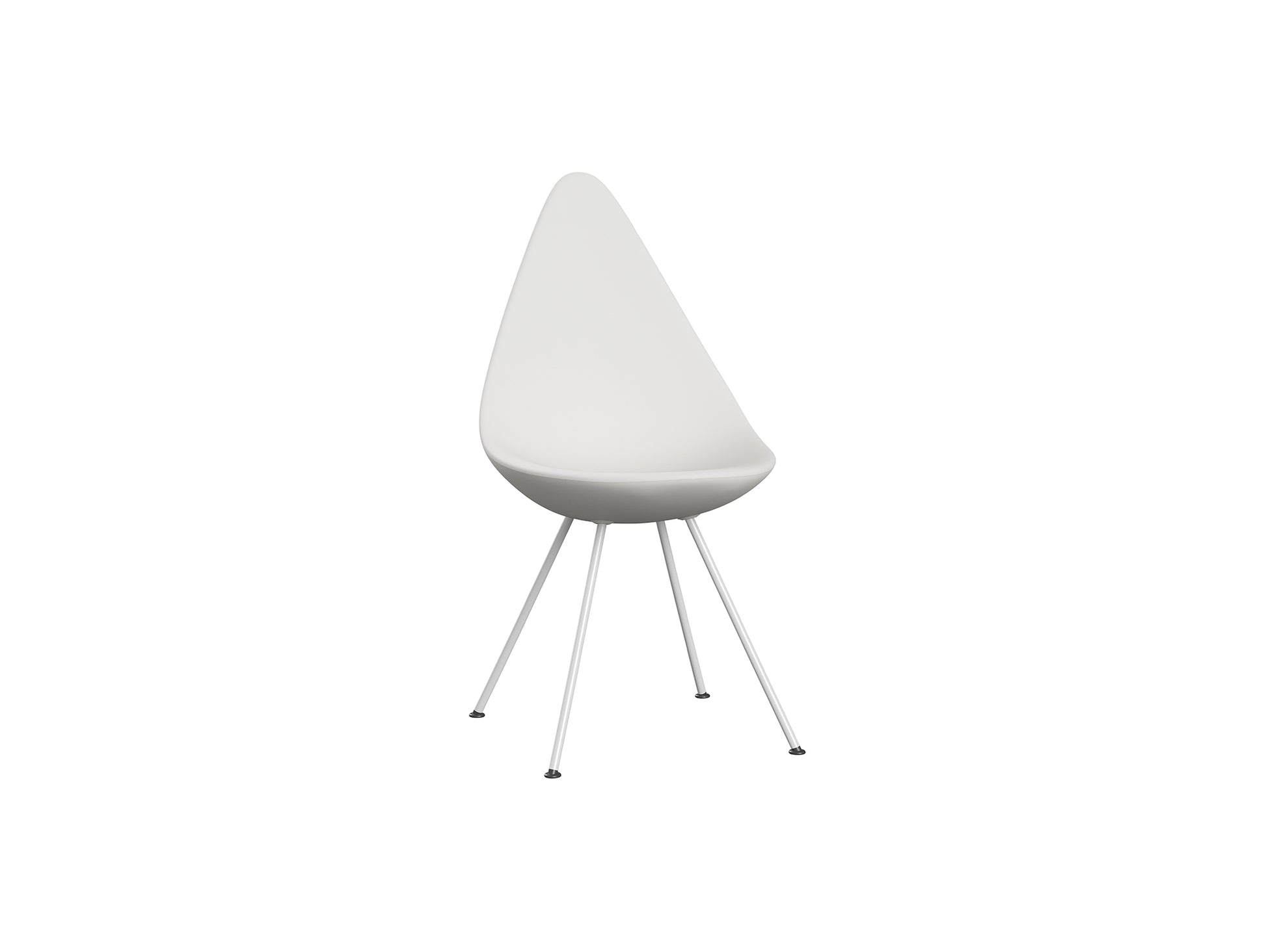 Drop Dining Chair Plastic (3110) by Fritz Hansen - White / White Base