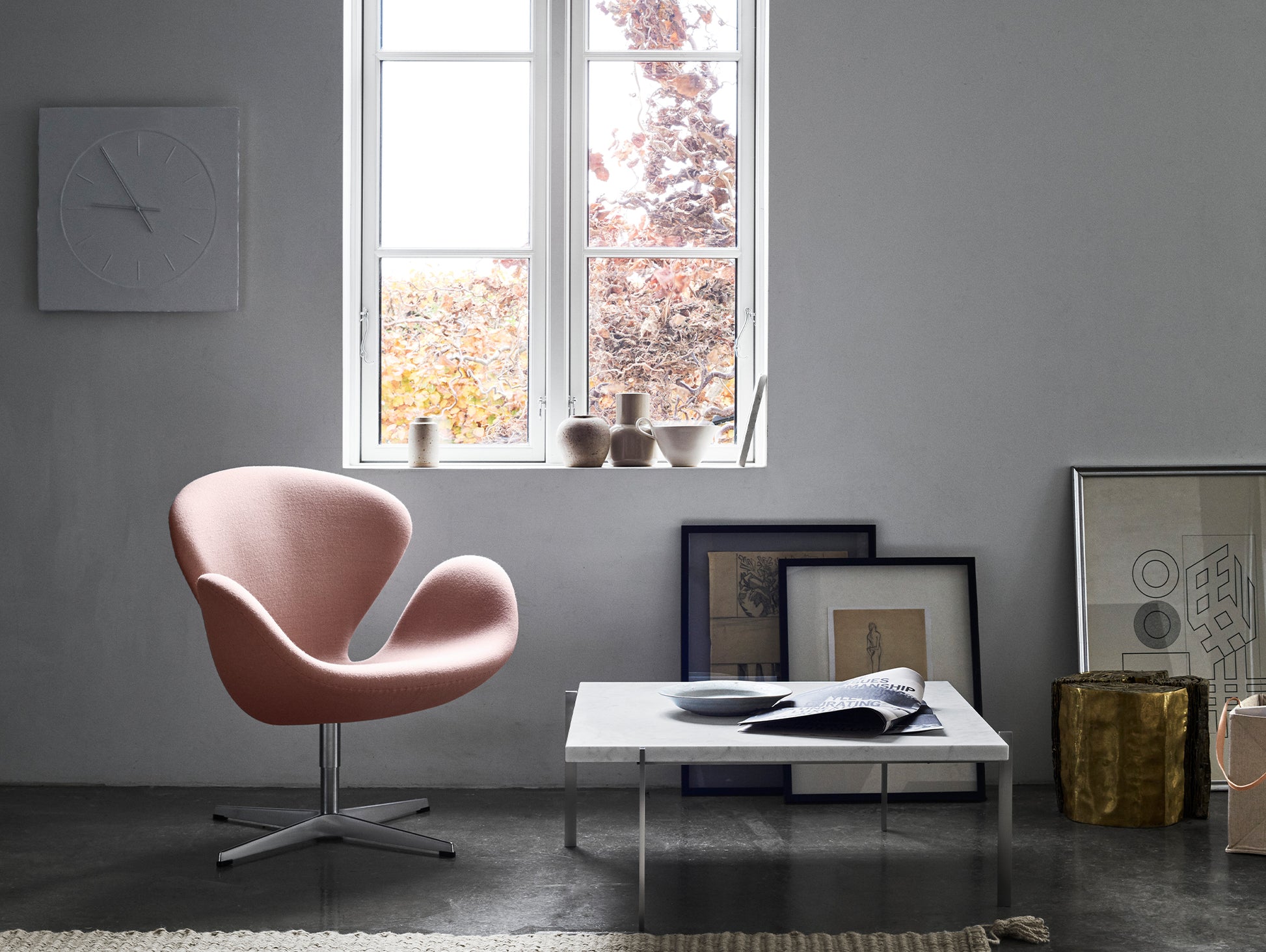 PK61 Coffee Table by Fritz Hansen - White Marble Honed