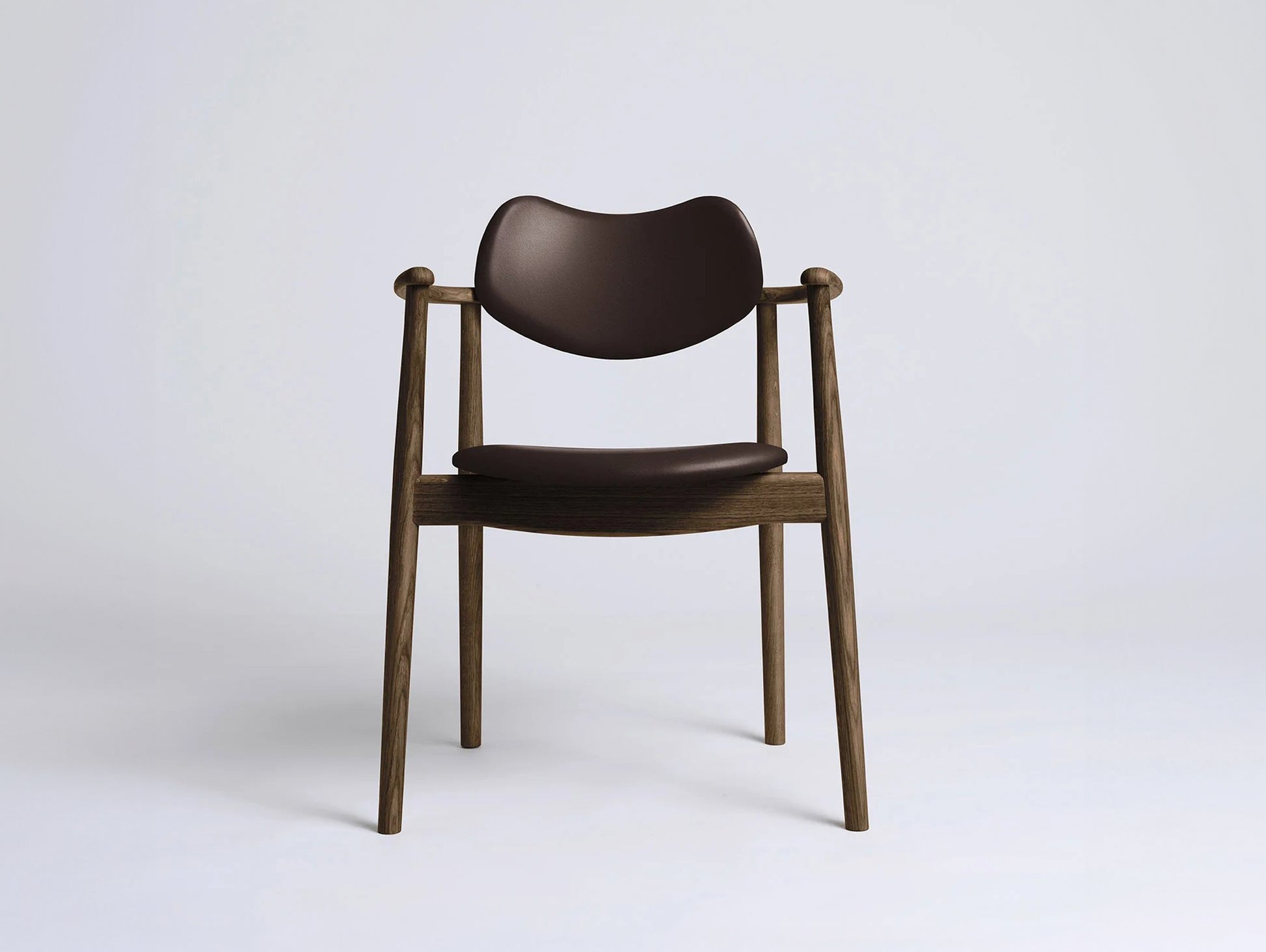 Regatta Chair Seat and Back Upholstered by Ro Collection - Smoked Oak / Exclusive Chocolate Brown Leather
