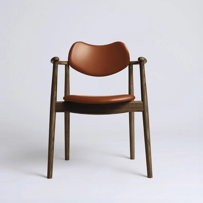Regatta Chair Seat and Back Upholstered by Ro Collection - Smoked Oak / Exclusive Cognac Leather