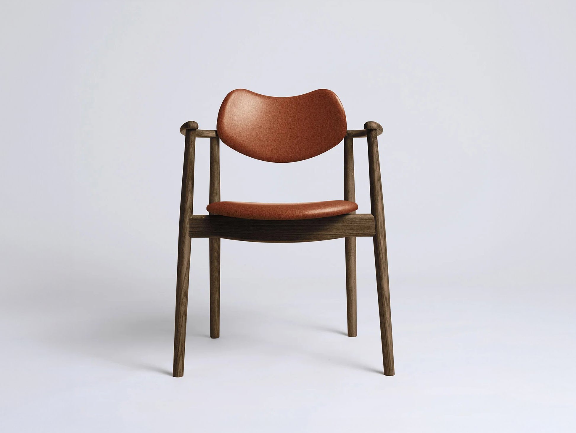 Regatta Chair Seat and Back Upholstered by Ro Collection - Smoked Oak / Standard Calvados Leather