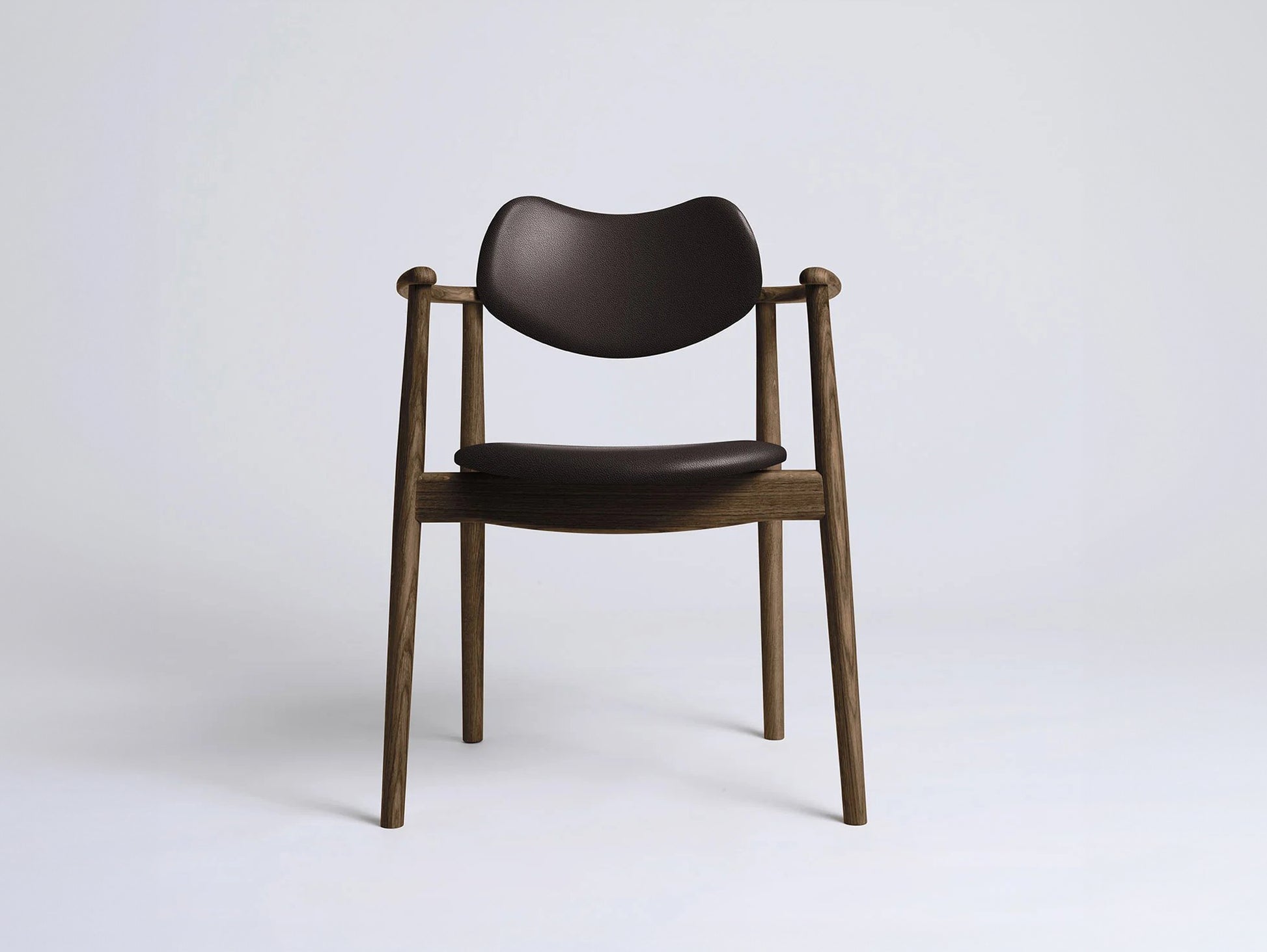 Regatta Chair Seat and Back Upholstered by Ro Collection - Smoked Oak / Standard Dark Brown Leather