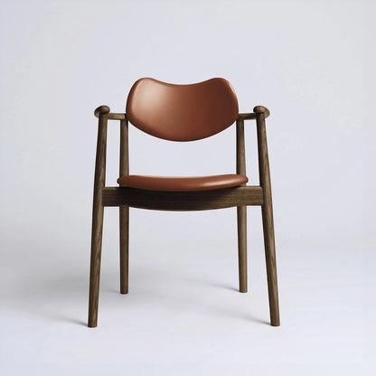 Regatta Chair Seat and Back Upholstered by Ro Collection - Smoked Oak / Supreme Cognac Leather