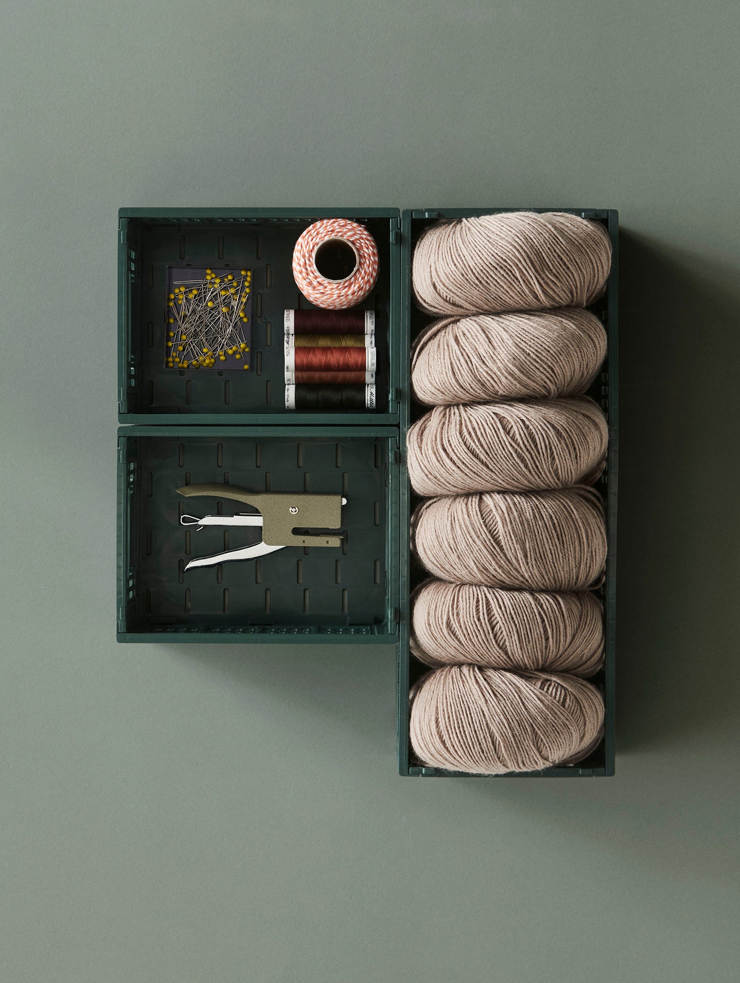 Colour Crate Mini Oblong by HAY - Dark Green