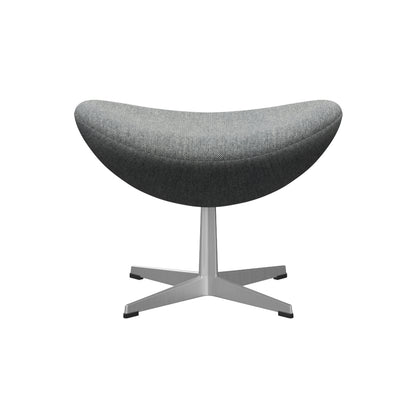 Egg Footstool by Fritz Hansen - Brushed Aluminium / Hallingdal 65 116