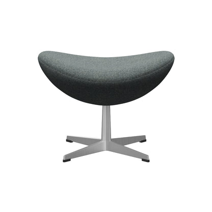 Egg Footstool by Fritz Hansen - Brushed Aluminium / Hallingdal 65 130