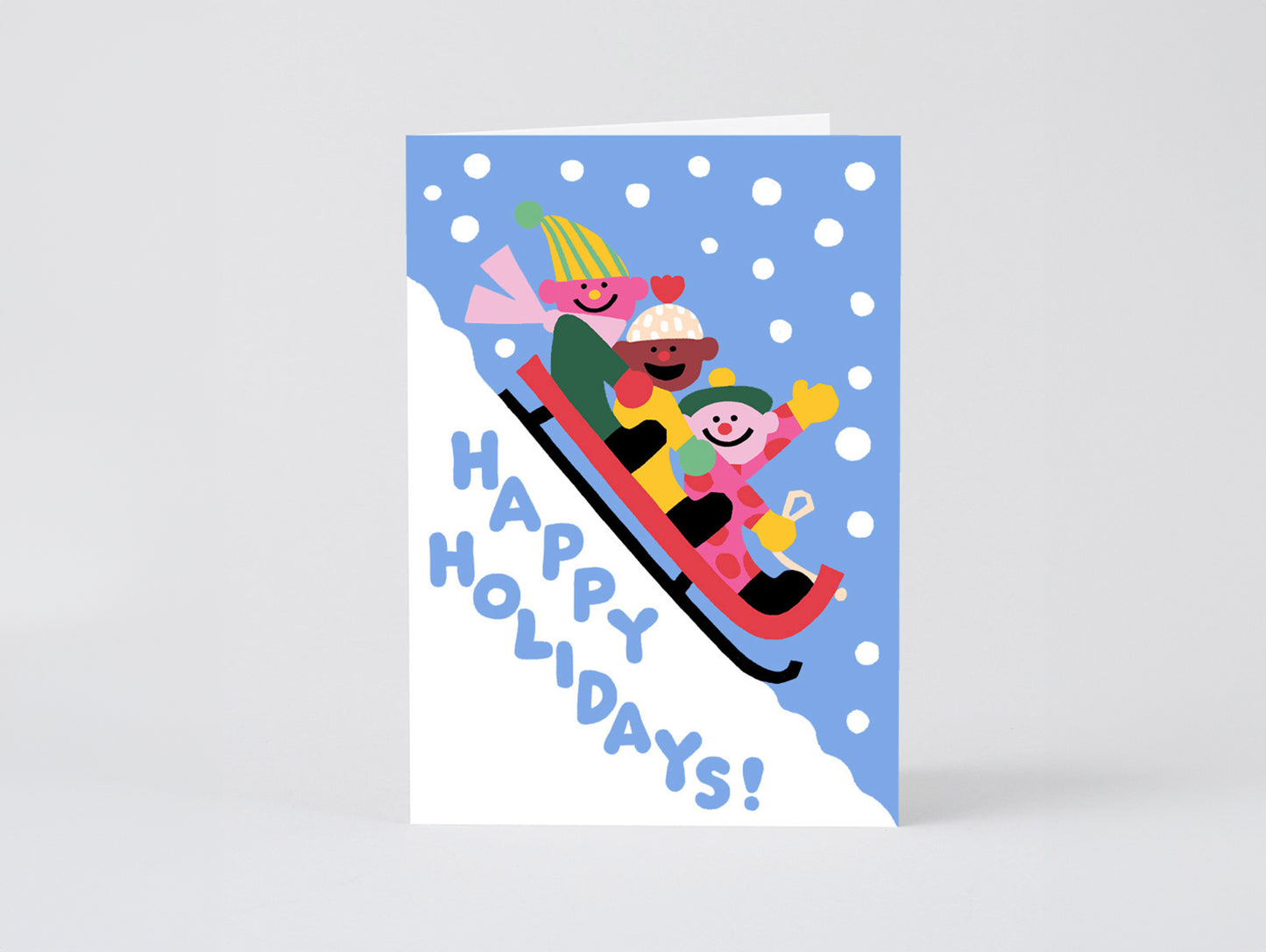 'Happy Holidays Sledge' Greetings Card by Wrap