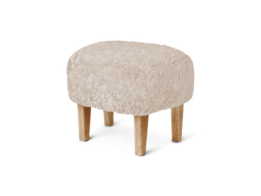 Ingeborg Ottoman by Audo Copenhagen - Natural Oak / Sheepskin Moonlight Ingeborg