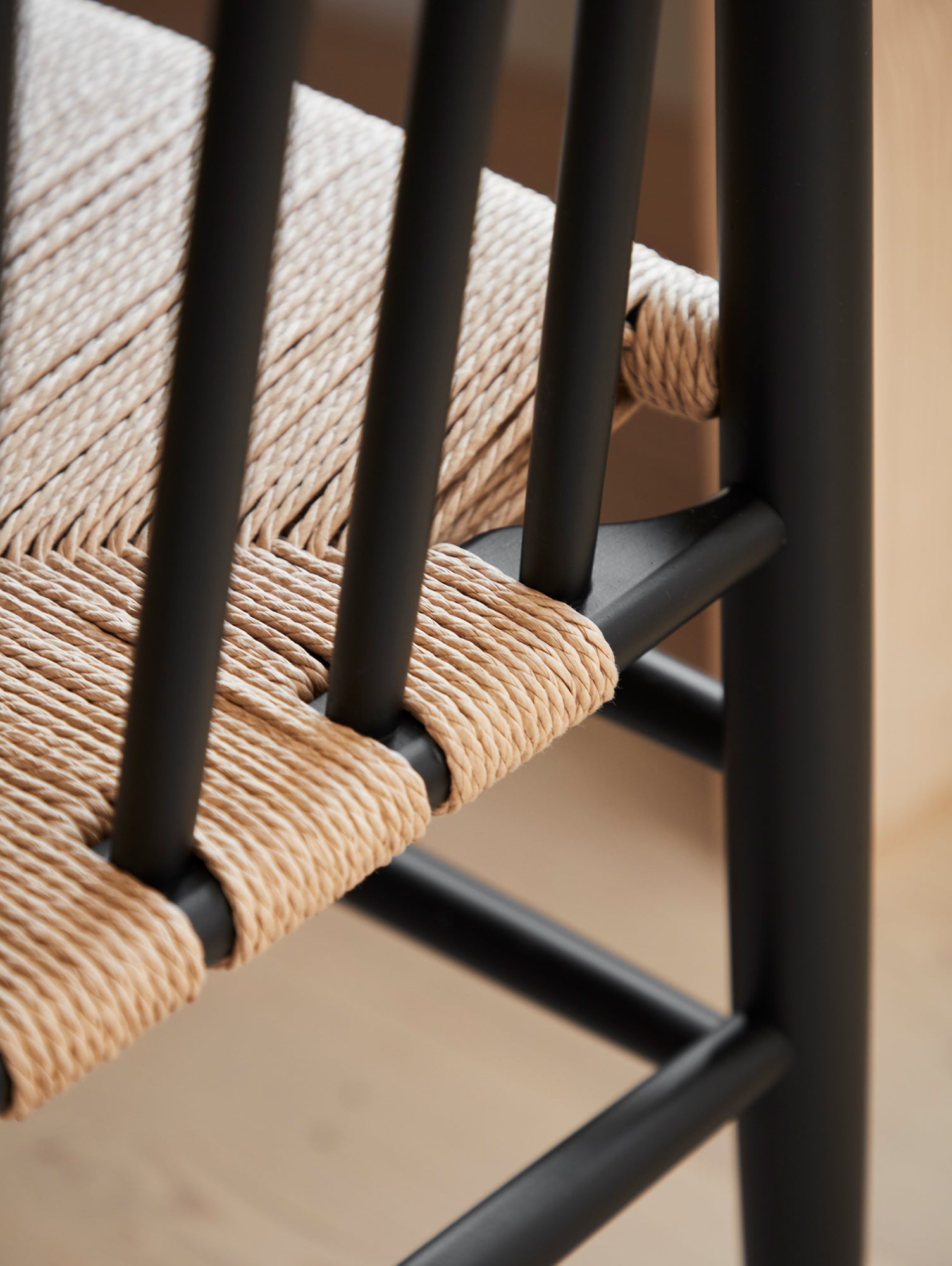J80 Chair by FDB Mobler - Black Painted Oak