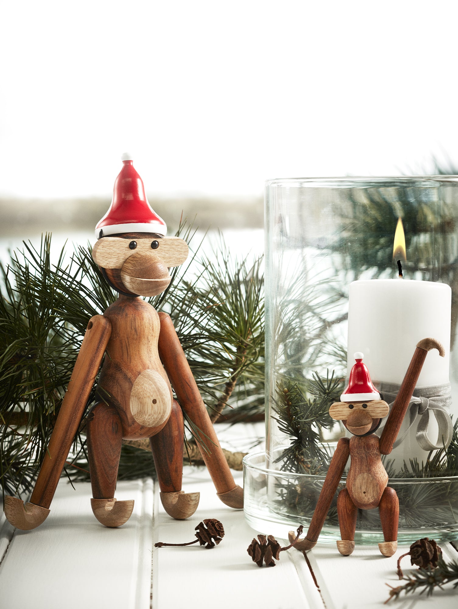 Santa's Cap for Wooden Monkey by Kay Bojesen