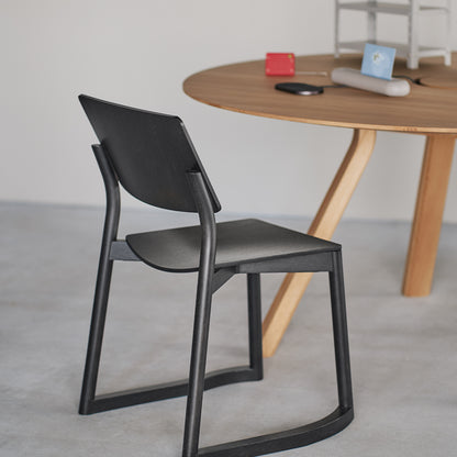 Panorama Chair with Runners by Karimoku New Standard - Black Lacquered Oak