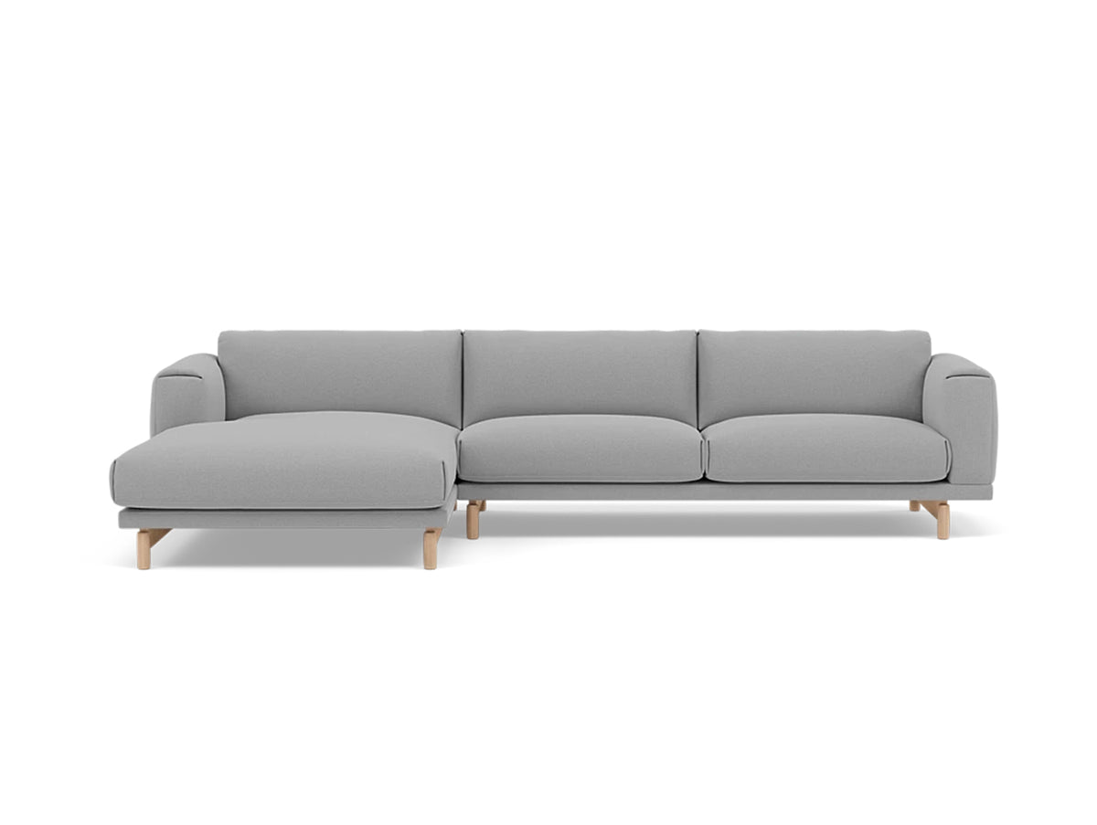 Rest Sofa with Left Chaise Longue (Sitting Right) by Muuto - Steelcut Trio 133