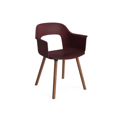 Layout Armchair Wood Base by HAY - Polypropylene Seat (221) / Lacquered Walnut Base / Bordeaux