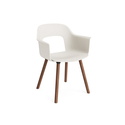 Layout Armchair Wood Base by HAY - Polypropylene Seat (221) / Lacquered Walnut Base / Cream White