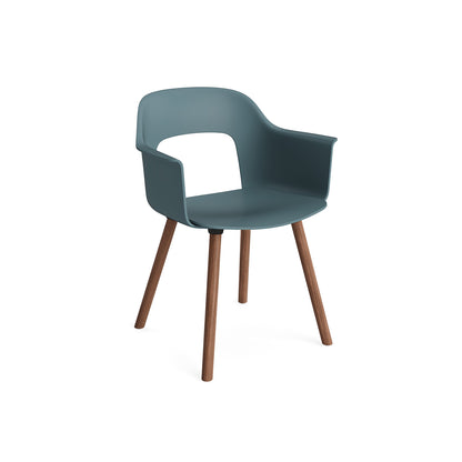 Layout Armchair Wood Base by HAY - Polypropylene Seat (221) / Lacquered Walnut Base / Ocean