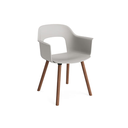 Layout Armchair Wood Base by HAY - Polypropylene Seat (221) / Lacquered Walnut Base / Sky Grey
