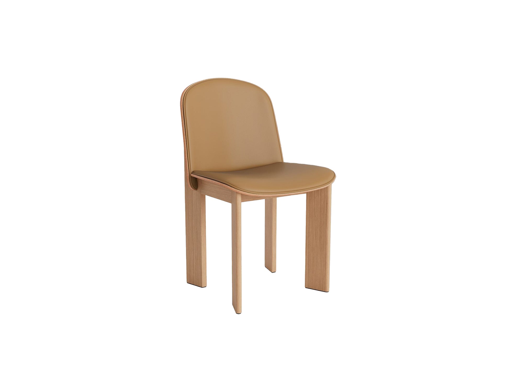 Chisel 65 Chair Front Upholstery by HAY - Lacquered Oak / Cognac Grano Leather