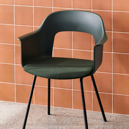 Layout Armchair Upholstered 213 Metal Base by HAY - Black Steel Base / Bottle Green / Vidar 4 972