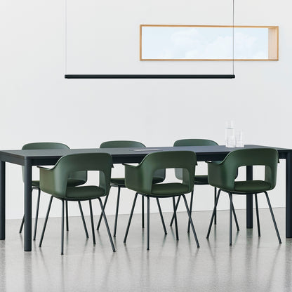 Annex Table Flush by HAY - L240 cm / Dark Grey Linoleum Top / Charcoal Aluminium Legs