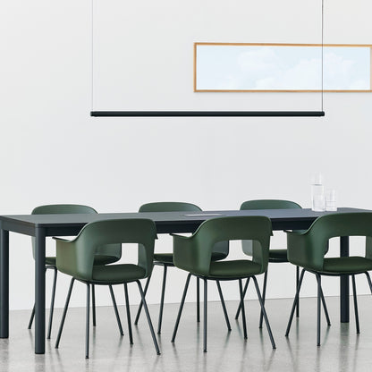 Annex Table Flush by HAY - L240 cm / Dark Grey Linoleum Top / Charcoal Aluminium Legs